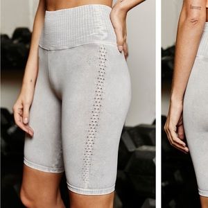 Free people good karma biker shorts in ice grey. XS/S